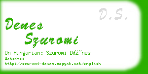 denes szuromi business card